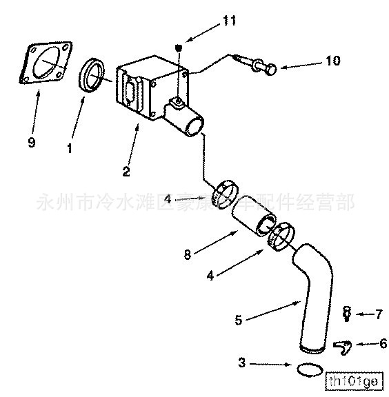 供應康明斯 發動機配件節NTA855 節溫器輸水管213485工廠,批發,進口,代購