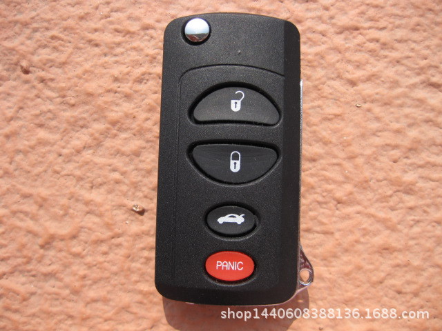 克萊斯勒300C汽車鑰匙3+1按鍵改裝折疊遙控器專用外殼帶電池底座批發・進口・工廠・代買・代購