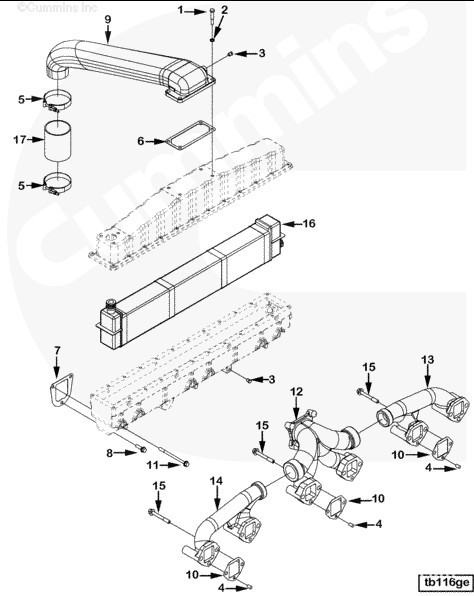 建築工程機械零件康明斯發動機中冷器3655963工廠,批發,進口,代購