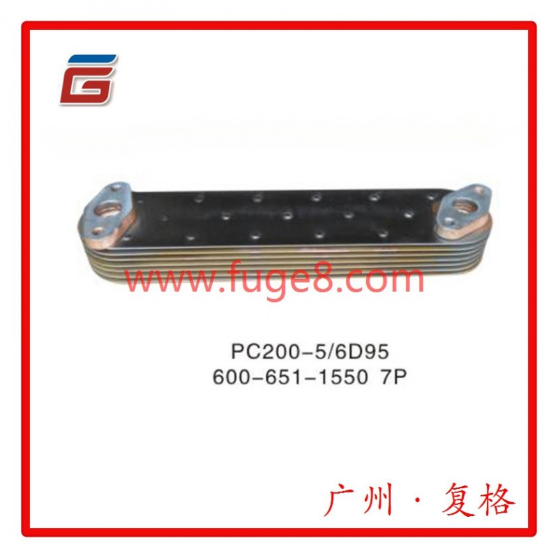 供應PC200-5 適用小松6D95 7P機油散熱器芯600-651-1550工廠,批發,進口,代購