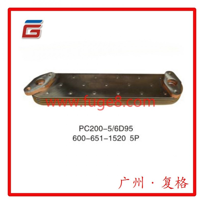 供應PC200-5 適用小松6D95  5P機油散熱器芯600-651-1520工廠,批發,進口,代購