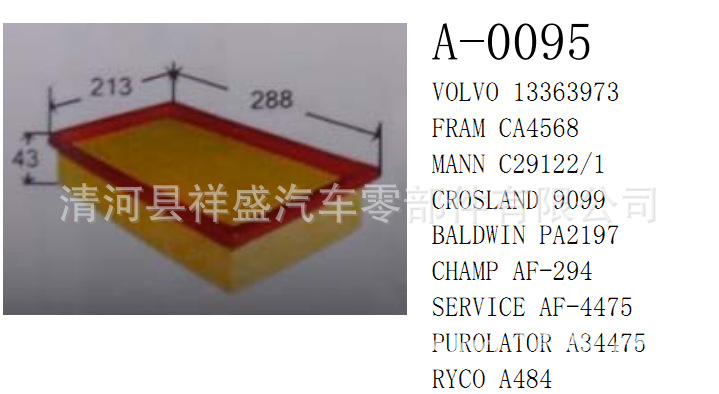 供應沃爾沃系列13363973 CA4568 9099 PA2197 AF-294 空氣濾清器批發・進口・工廠・代買・代購