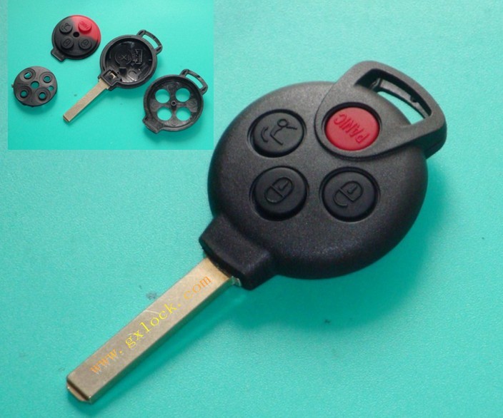 奔馳精靈SMART 3+1鍵鑰匙殼 奔馳鑰匙殼 汽車替換鑰匙殼工廠,批發,進口,代購
