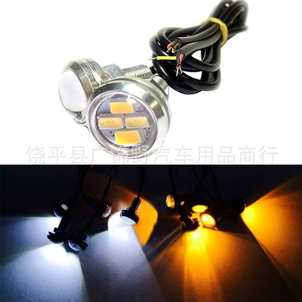 汽車超薄鷹眼燈 5630-23MM 4SMD 鷹眼燈大功率LED雙色 白+黃工廠,批發,進口,代購