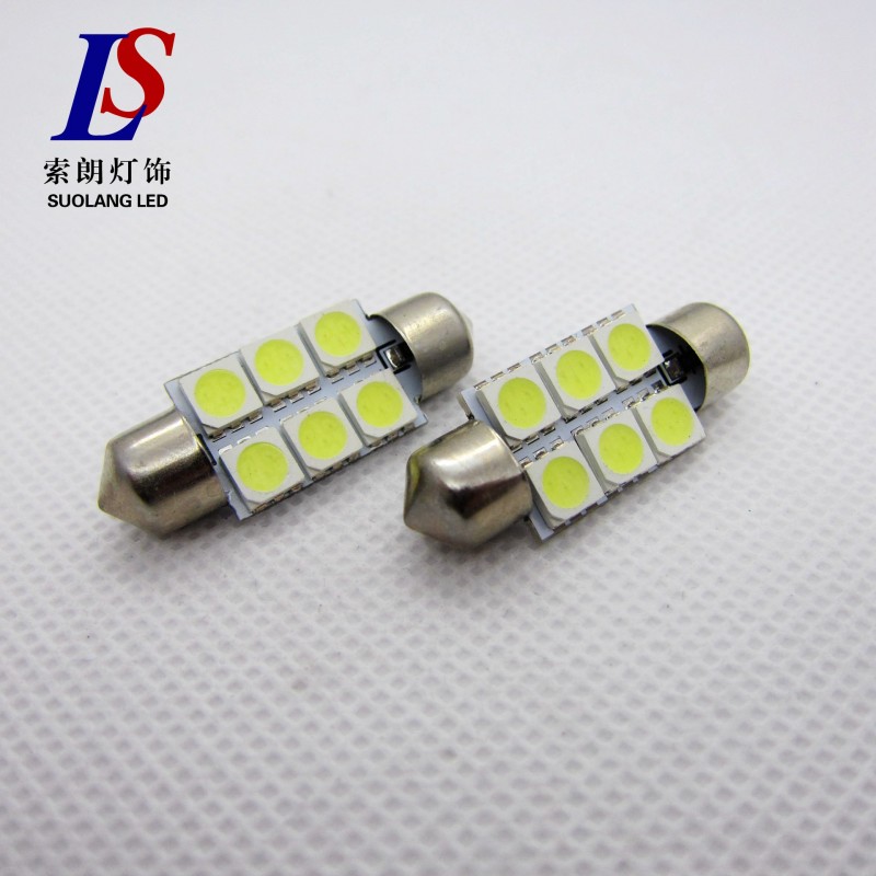 供應 36MM雙尖5050超亮6SMD 正品LED車內閱讀燈車頂燈後備箱燈牌工廠,批發,進口,代購