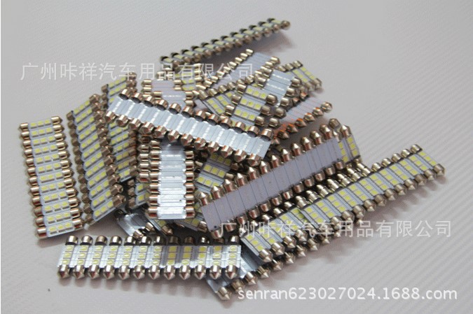 廠傢直銷汽車Led車頂燈 雙尖-3SMD-5050閱讀燈36/39/41mm牌照燈工廠,批發,進口,代購