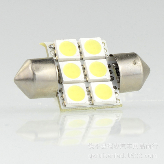 汽車LED車頂燈 雙尖/5050燈珠  6SMD    牌照燈工廠,批發,進口,代購