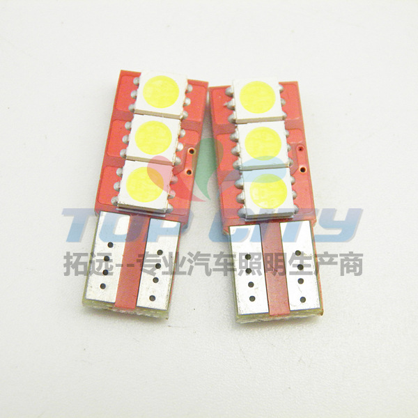 LED,汽車LED,LED車燈T10 3SMD 5050 紅板CANBUS汽車led牌照燈工廠,批發,進口,代購