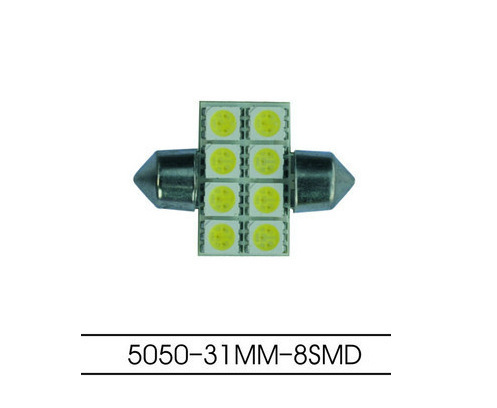 31MM雙尖汽車LED閱讀燈 5050三芯片8SMD 8頭閱讀/尾箱/牌照燈工廠,批發,進口,代購