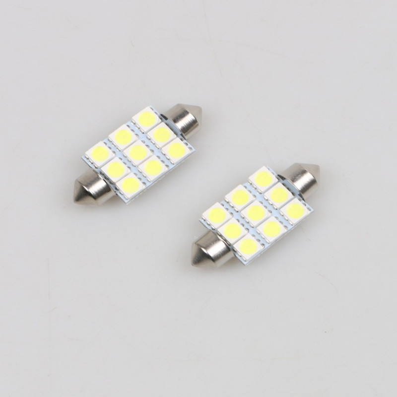 汽車LED 39MM-5050-9SMD 雙尖閱讀燈/車頂燈/牌照燈/後備箱燈工廠,批發,進口,代購