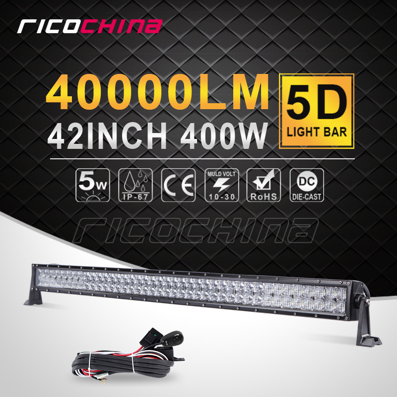 最新款 5D透鏡 400W led 長條燈 雙排CREE 大功率 越野車射燈工廠,批發,進口,代購