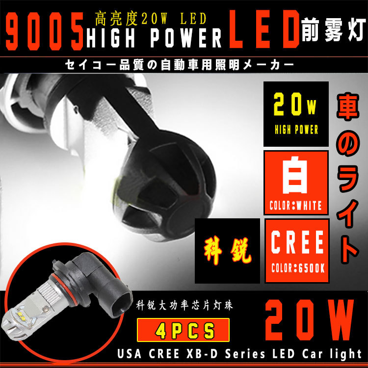 9005 CREE 20W 汽車LED霧燈 大功率高亮 恒流寬壓 解碼通用批發・進口・工廠・代買・代購