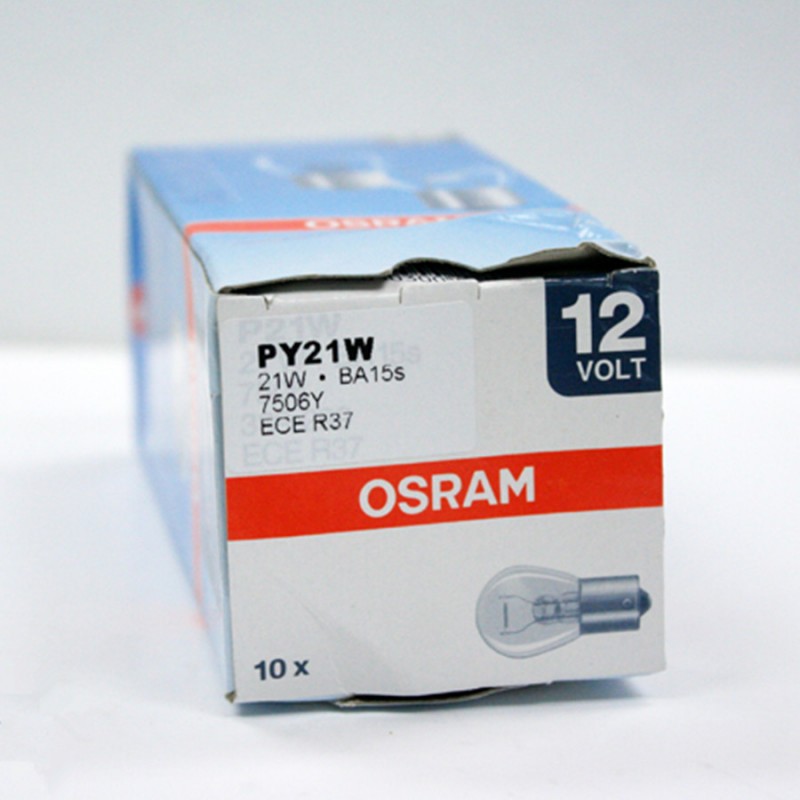 歐司朗OSRAM 7506Y P21W 12V單絲平腳黃色轉向燈 原裝斯洛伐克產批發・進口・工廠・代買・代購