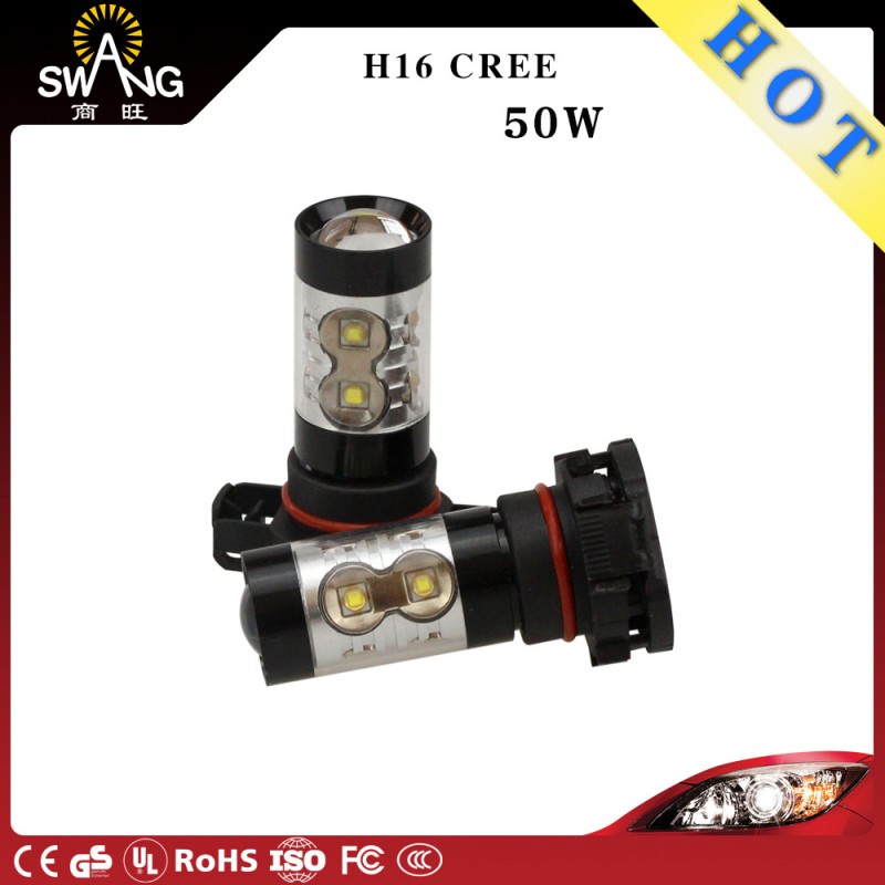 廠傢直銷 汽車LED大功率霧燈 H16 cree 50W 10SMD 車燈 黑色外殼工廠,批發,進口,代購