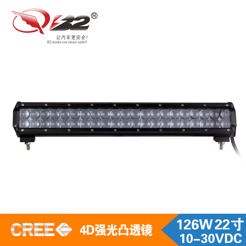 特價批發126W led長條燈 越野汽車頂射燈 4D凸透鏡射燈 LED工作燈工廠,批發,進口,代購