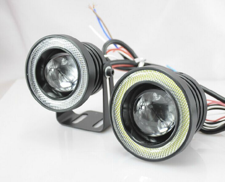 汽車LED透鏡10W霧燈帶COB天使眼牛眼霧燈日行燈2.5寸白光天使眼批發・進口・工廠・代買・代購