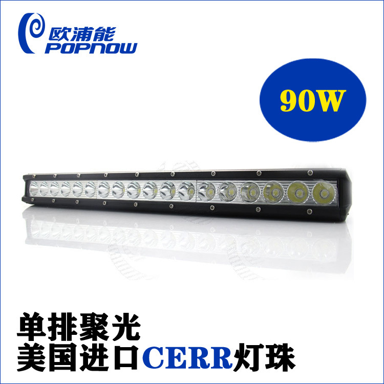 新款90W 單排LED長條燈工作燈 車前杠燈 改裝車燈越野燈  CREE工廠,批發,進口,代購