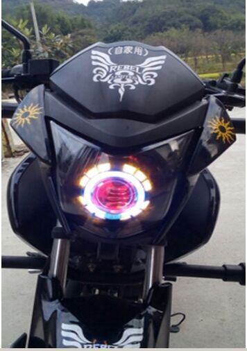 電動車摩托車LED前大燈爆閃 COB雙光天使眼射燈內置惡魔眼批發・進口・工廠・代買・代購