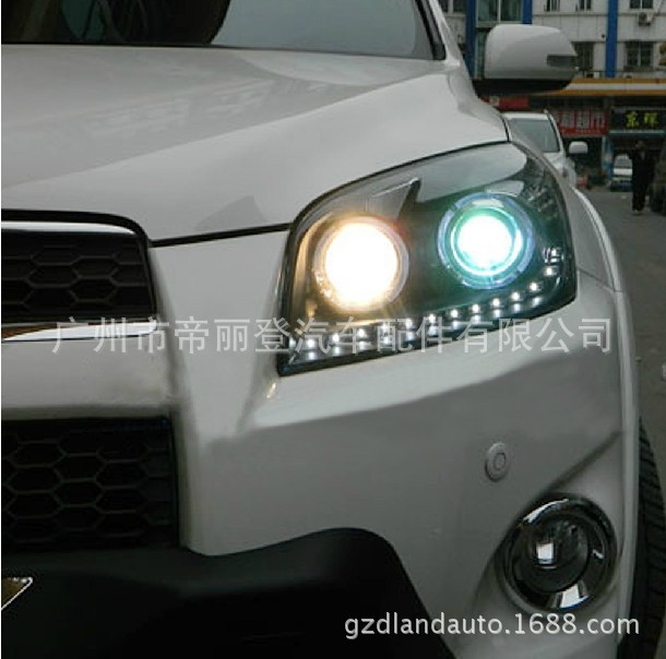 DLand 09-12款豐田RAV4氙氣大燈總成 LED日行燈 天使眼 雙光透鏡工廠,批發,進口,代購