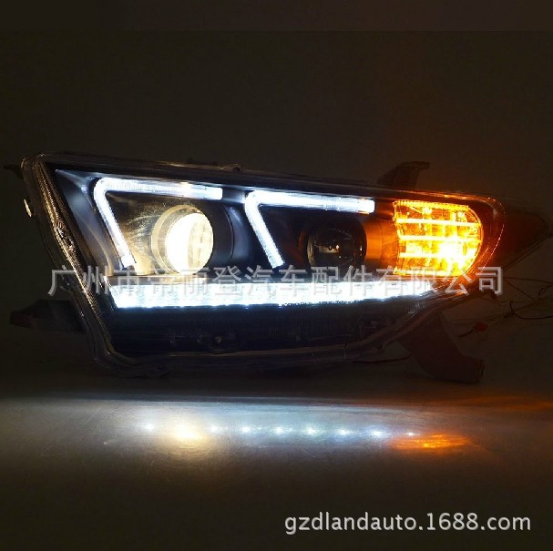 DLand12-13款豐田漢蘭達氙氣大燈總成 天使眼 LED日行燈雙光透鏡工廠,批發,進口,代購