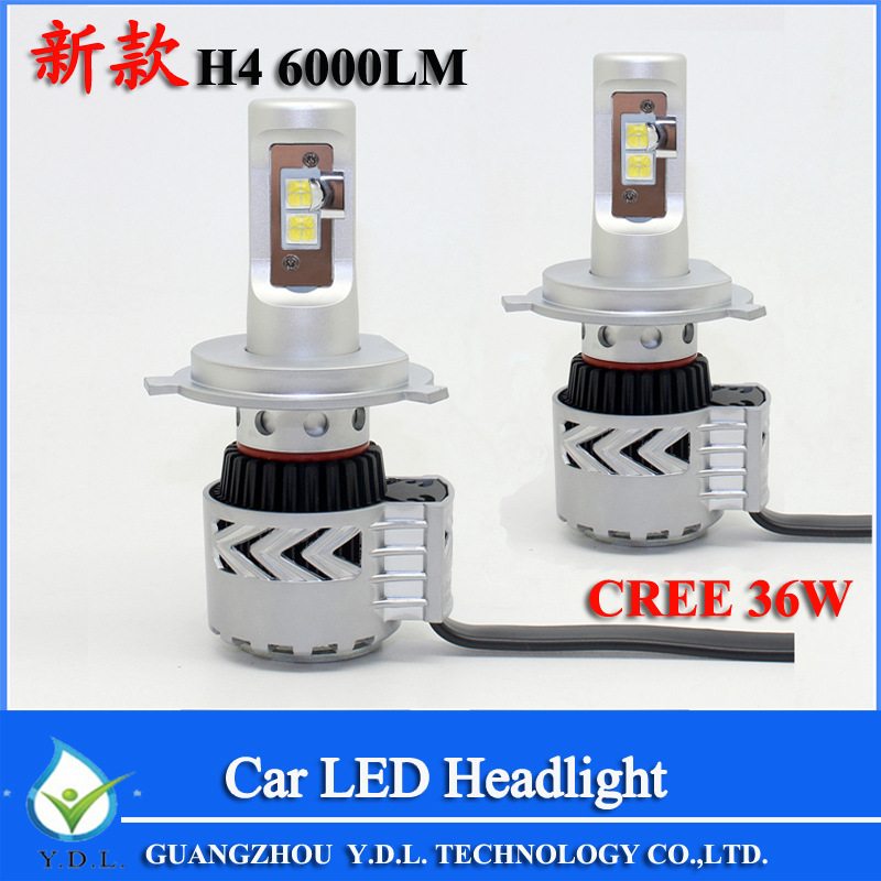 外貿貨源 汽車led大燈H4 CREE 36W led前大燈 汽車改裝車頭燈熱賣工廠,批發,進口,代購