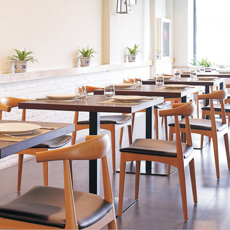實木牛角椅 歐式休閒西餐廳咖啡廳餐桌椅 洽談靠背火鍋店凳子組合工廠,批發,進口,代購