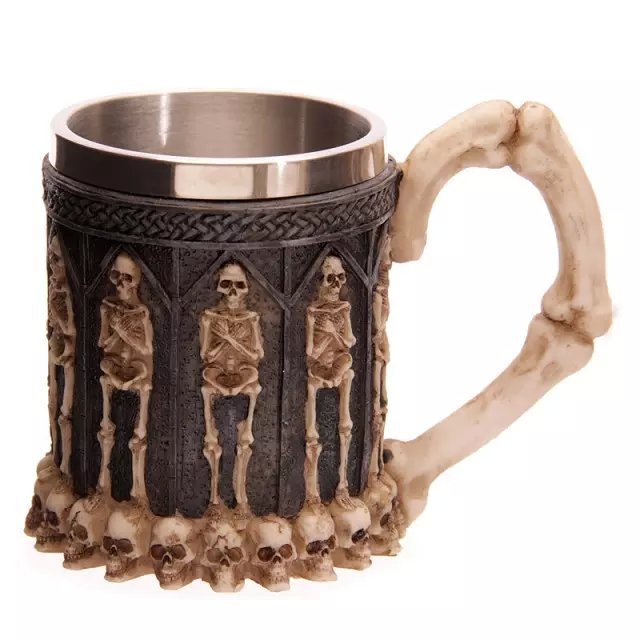 極客  skull mug 外貿原單 骷髏頭不銹鋼咖啡杯茶杯 個性另類杯子工廠,批發,進口,代購