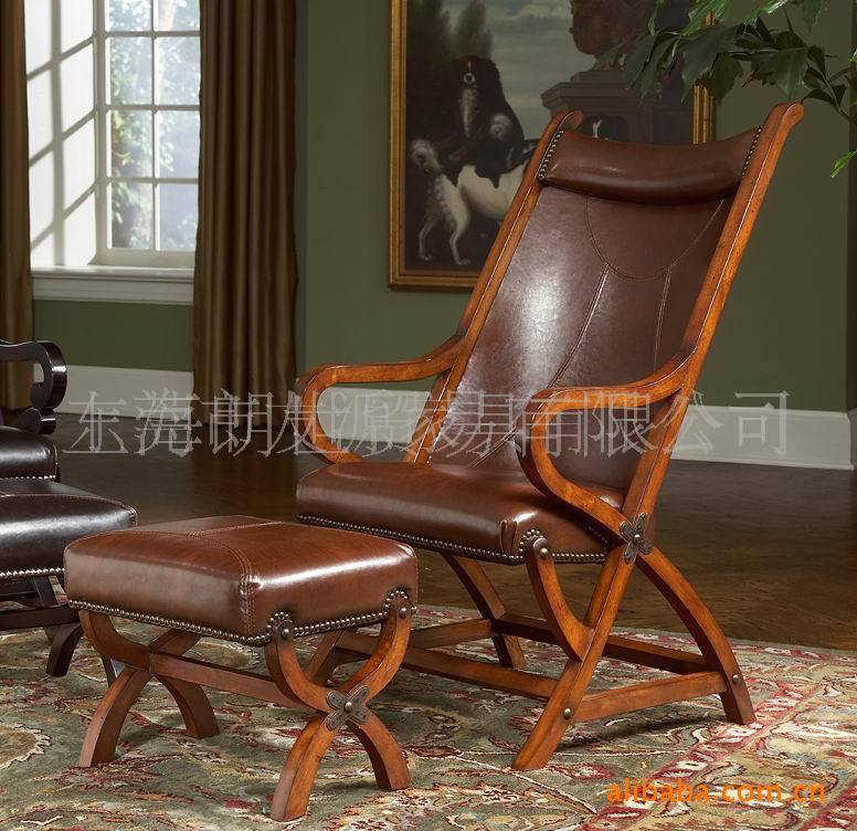 Wynwood威爾沃 美式傢具 真皮休閒椅+腳凳批發・進口・工廠・代買・代購