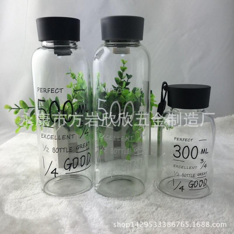 新款便攜帶收納袋杯 韓版簡約時尚英文字母高硼矽玻璃馬克杯定製工廠,批發,進口,代購