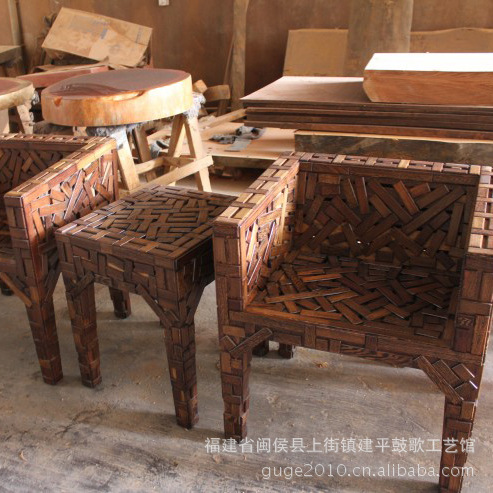 實木雞翅木三件套 個性鳥巢椅 休閒椅 會客凳 餐凳 原木傢具工廠,批發,進口,代購