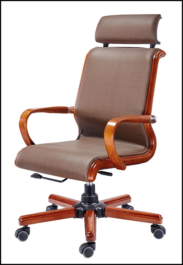 木藝時尚大班轉椅帶頭枕老板經理主管椅子工廠,批發,進口,代購