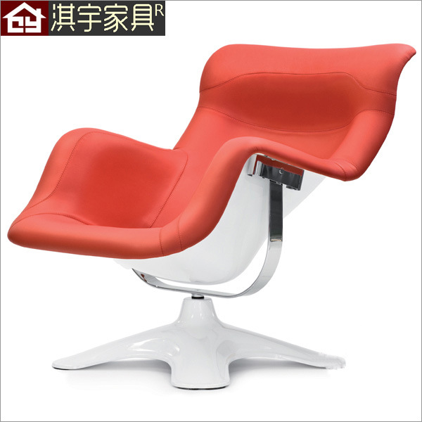 淇宇傢具Q216真皮pu環保皮麵料Karuselli chair現代休閒躺椅工廠,批發,進口,代購