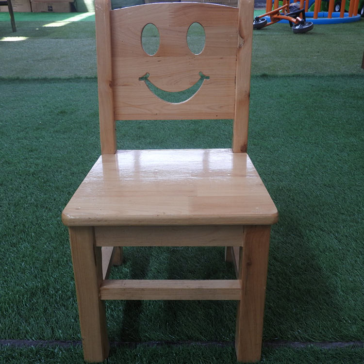 廠傢實木幼兒椅子 幼兒園培訓寫字書桌椅子 笑臉椅靠背椅 可定製批發・進口・工廠・代買・代購