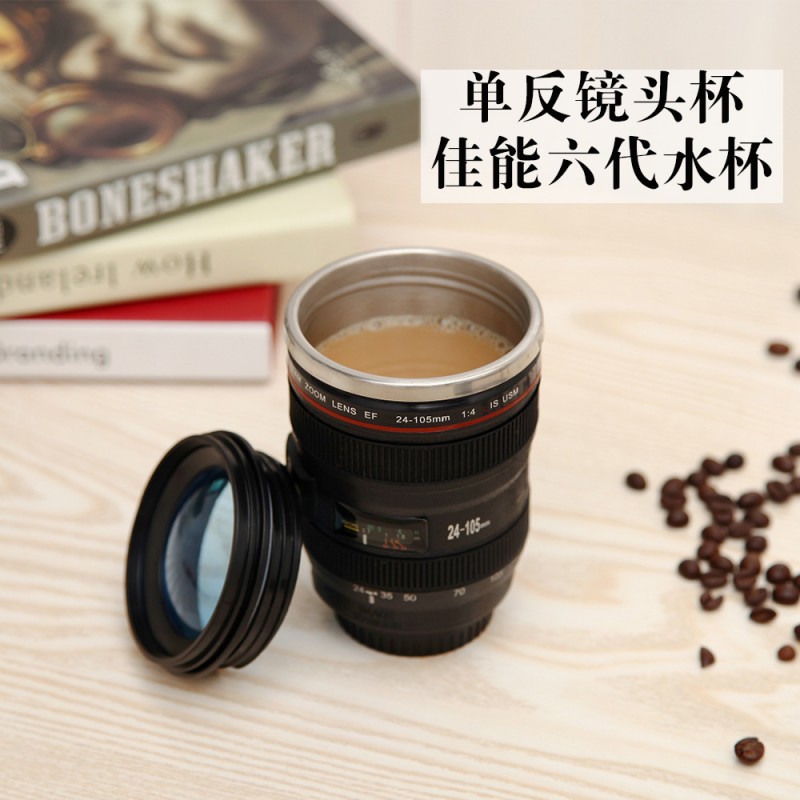 鏡頭杯 爆款促銷禮品 不銹鋼杯子 24-105mm 佳能六代黑白相機杯工廠,批發,進口,代購