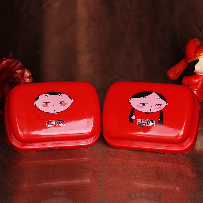 婚慶老公老婆情侶肥皂 香皂盒 紅色刷牙杯 洗漱口杯一對裝批發・進口・工廠・代買・代購