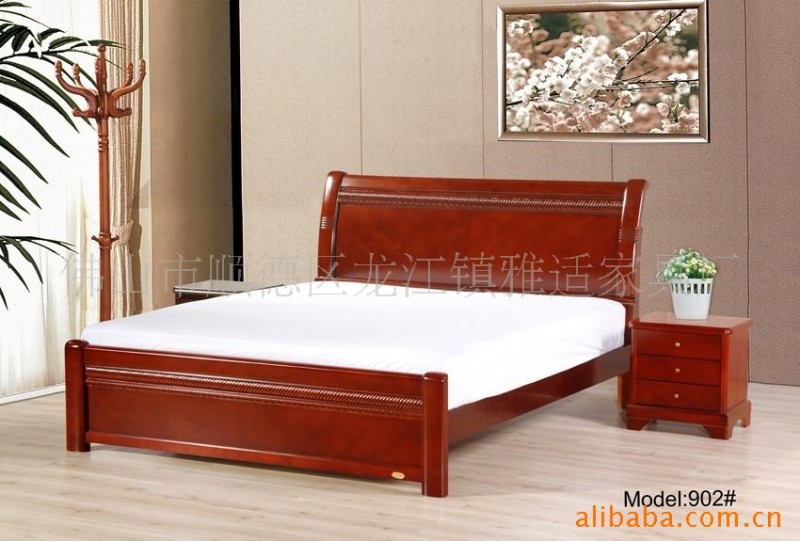 優質實木大床,設計簡單大方，中和瞭中西方的特色。工廠,批發,進口,代購