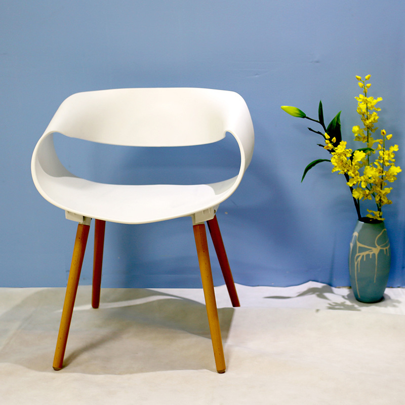 實木塑料椅帶扶手餐椅現代簡約設計師椅子辦公室休閒白色洽談椅工廠,批發,進口,代購