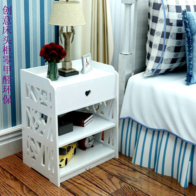 批發 簡約現代床頭櫃 創意傢居木塑板雕花鏤空臥室床頭櫃角櫃白色工廠,批發,進口,代購