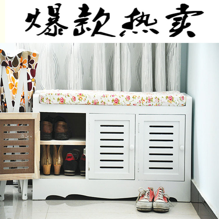 特價簡約現代實木換櫃櫃  三開門環保白色儲物凳  創意簡易鞋櫃批發・進口・工廠・代買・代購