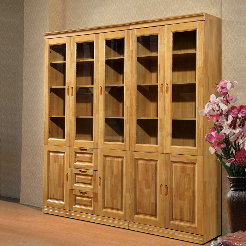 實木書櫃自由組合書櫥收納櫃簡易書架儲物櫃帶門現代實木傢具批發・進口・工廠・代買・代購