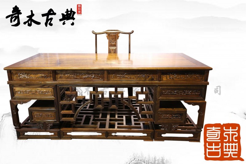 金絲楠烏木雨滴紋清式辦公聖臺（全手工精雕）工廠,批發,進口,代購