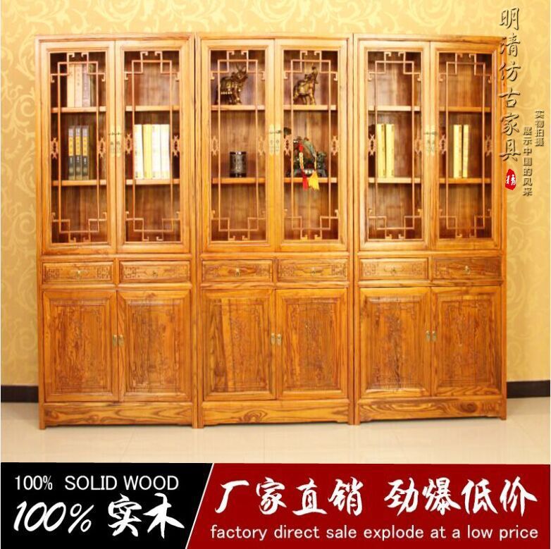 圖龍古藝 明清仿古實木傢具 單個書櫃 茶葉櫃 展示櫃工廠,批發,進口,代購