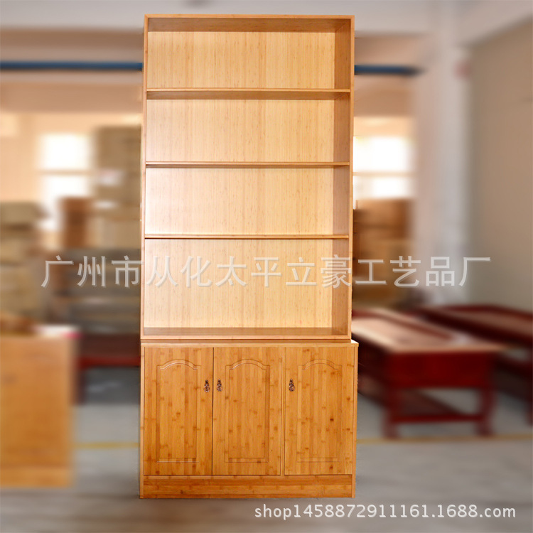 廣州立豪竹木傢具組合三門書櫃書架廠傢書房傢具定製新中式竹木櫃工廠,批發,進口,代購