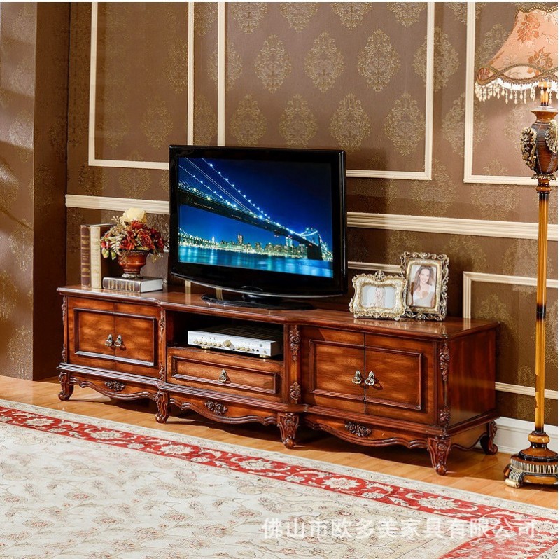 高檔歐式古典電視櫃美式視聽櫃組合實木客廳傢具工廠,批發,進口,代購