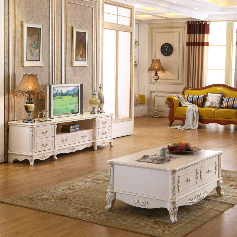 客廳傢具 法式電視櫃茶幾組合 白色小戶型法式組合地櫃視聽櫃工廠,批發,進口,代購