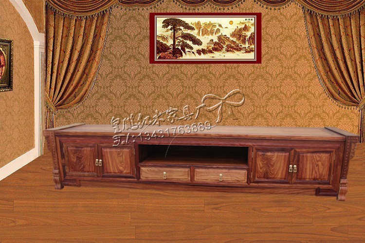 中式實木紅木古典傢具非洲黃花梨木刺蝟紫檀2.2米2.4米電視櫃地櫃工廠,批發,進口,代購