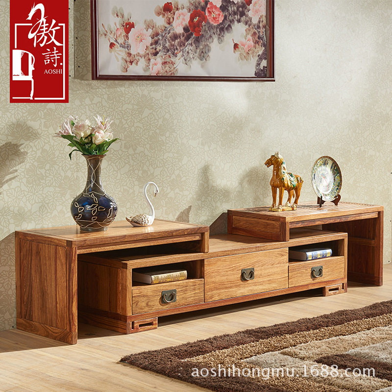 傲詩 新中式紅木傢具 實木客廳電視櫃 花梨木地櫃 自由組合 X12工廠,批發,進口,代購