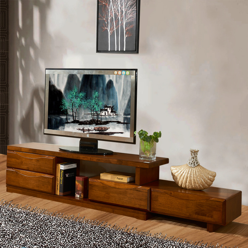 森濠軒傢具可伸縮全實木電視櫃簡約儲物地櫃電視機櫃中式實木地櫃工廠,批發,進口,代購