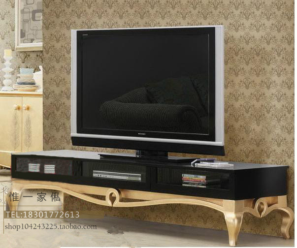 特價歐式新古典精美電視櫃實木傢具地櫃視聽櫃簡約時尚烤漆黑色工廠,批發,進口,代購