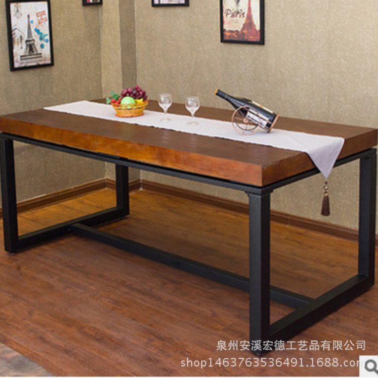 美式復古餐桌長方形辦公桌實木桌子 飯店西餐廳松木桌子工廠,批發,進口,代購